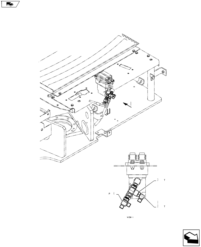 Схема запчастей Case CX55BMSR - (01-038[04]) - CONTROL LINES, PROPEL (35) - HYDRAULIC SYSTEMS