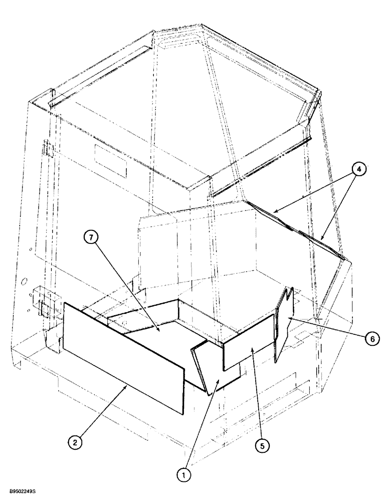 Схема запчастей Case 721B - (9-063C) - CAB INSULATION, MODELS WITH AIR CONDITIONING (09) - CHASSIS/ATTACHMENTS