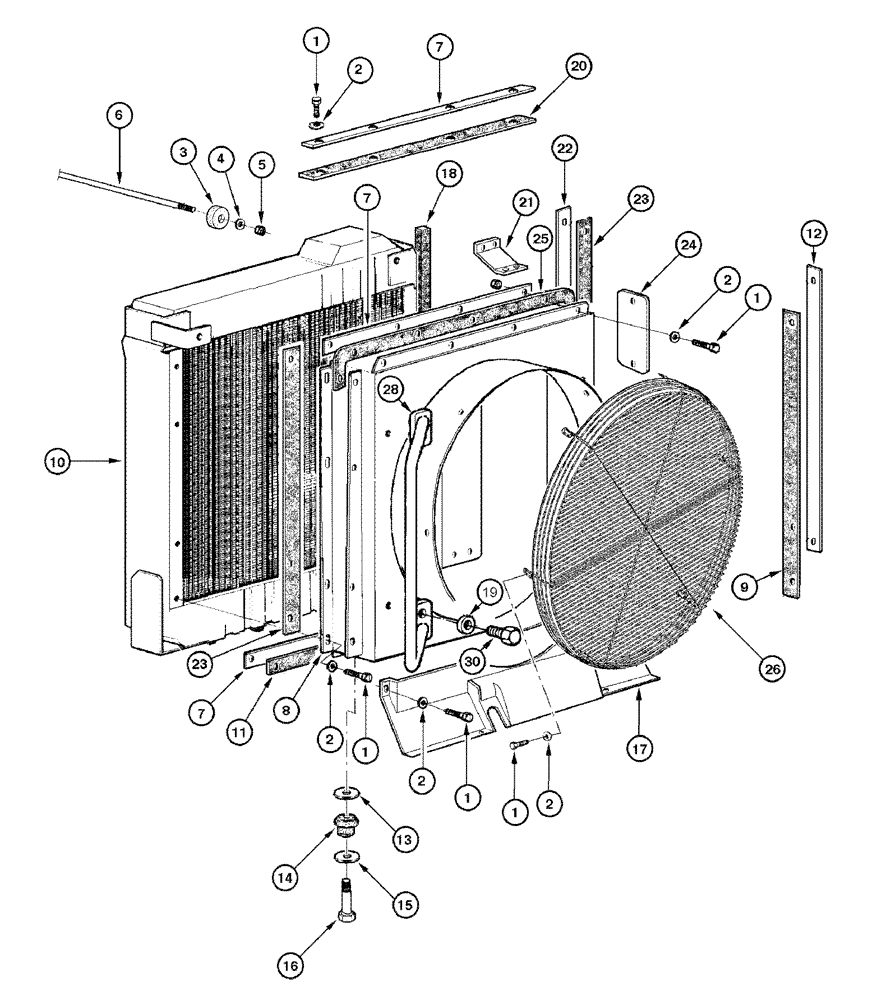 Схема запчастей Case 865 DHP - (2-004) - RADIATOR - MOUNTING (02) - ENGINE