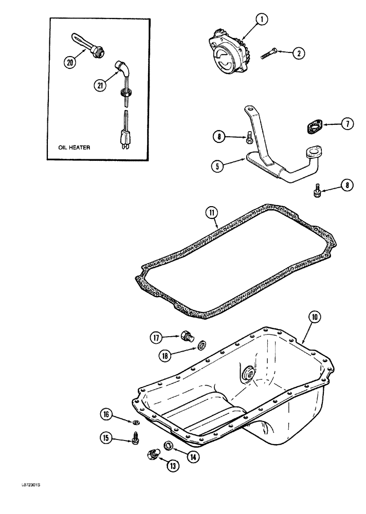 Схема запчастей Case 760 - (02-024) - OIL PUMP AND OIL PAN, 4-390 ENGINE (10) - ENGINE