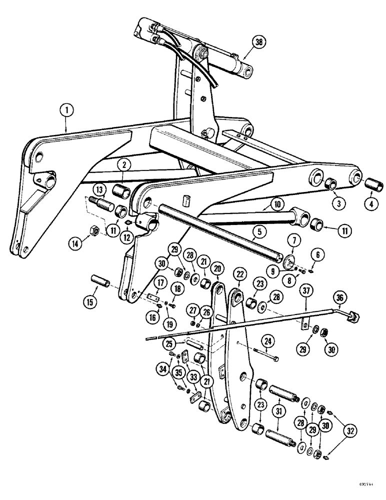 Схема запчастей Case W9B - (198) - LOADER LIFT FRAME AND RELATED PARTS (09) - CHASSIS