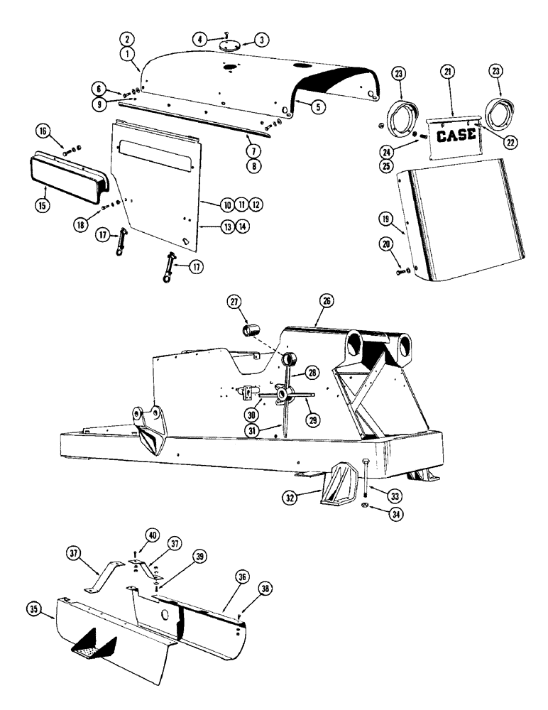 Схема запчастей Case W12 - (160) - HOOD-PANELS AND CHASSIS (09) - CHASSIS