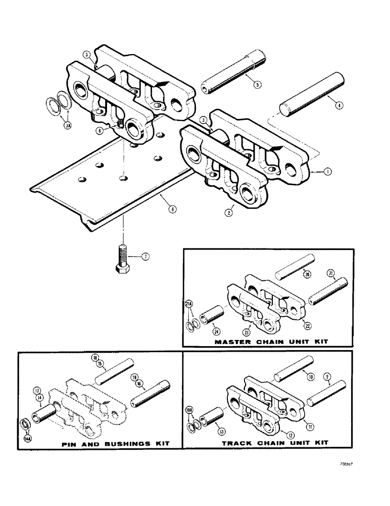 Схема запчастей Case 310G - (128) - TRACK CHAIN, USED ON MODELS EXCEPT 36" GAUGE (04) - UNDERCARRIAGE