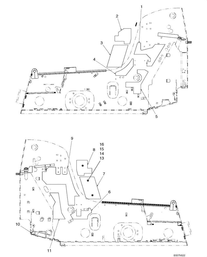 Схема запчастей Case 435 - (09-62) - NOISE CONTROL (EUROPE) (09) - CHASSIS