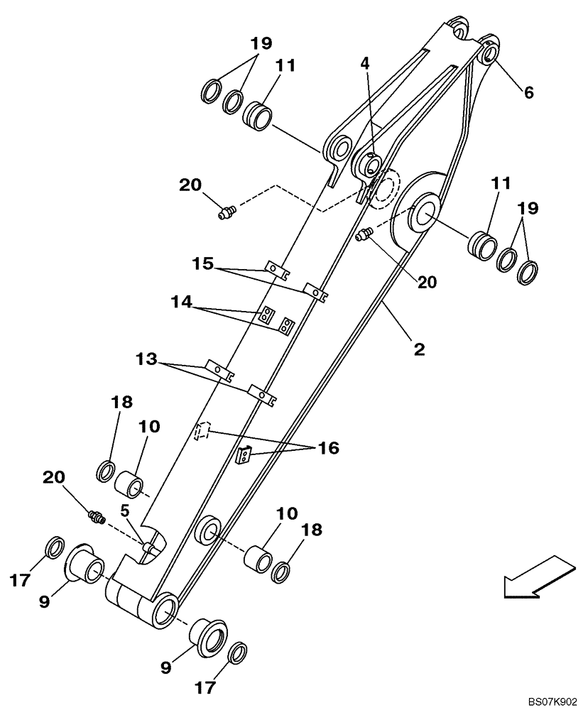 Схема запчастей Case CX225SR - (09-35) - ARM, EXCAVATOR - SHORT - EM2 CS O1 (09) - CHASSIS/ATTACHMENTS