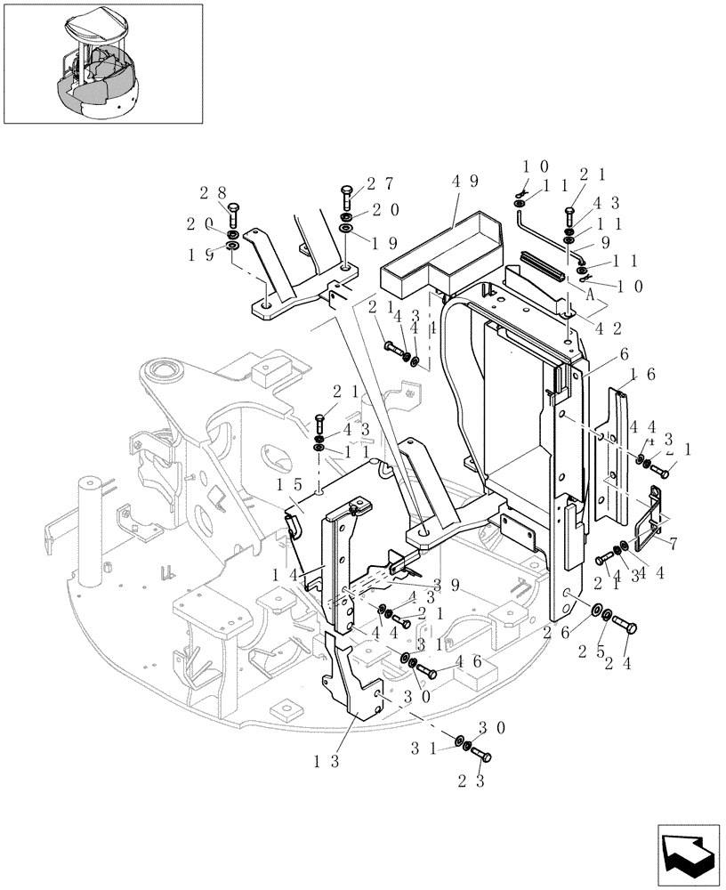 Схема запчастей Case CX27B - (1.300[02]) - GUARDS - CANOPY (01) - Section 1