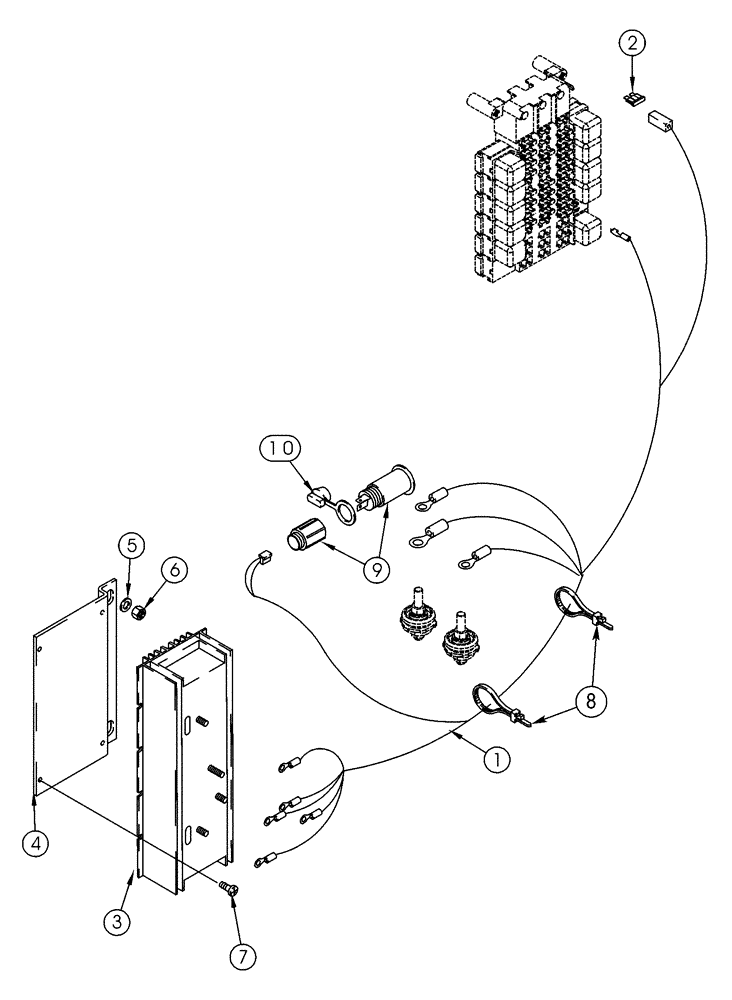 Схема запчастей Case 621D - (04-35) - CONVERTER, POWER OUTLET - MOUNTING, POWER OUTLET (04) - ELECTRICAL SYSTEMS