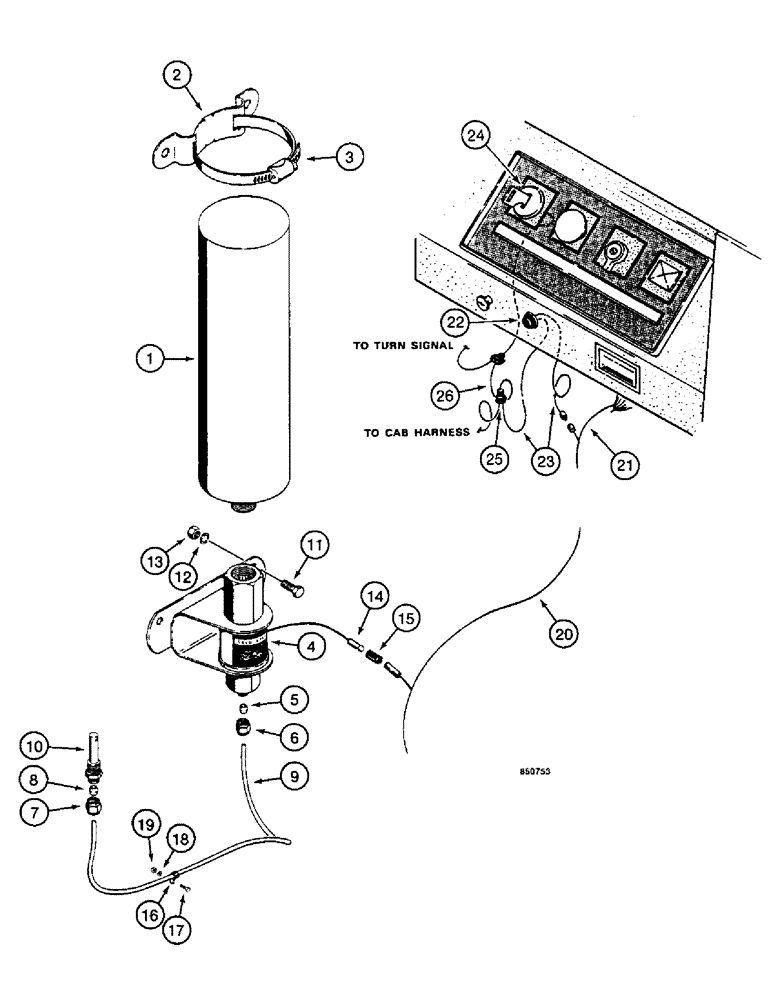 Схема запчастей Case W14 - (238) - COLD START SYSTEM, SEE ITEMS 1 AND 4 FOR IDENTIFICATION (04) - ELECTRICAL SYSTEMS