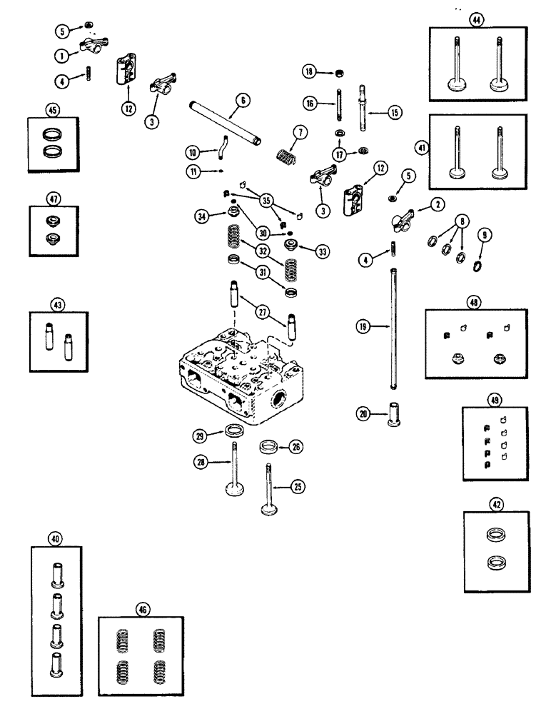 Схема запчастей Case 400C - (022) - VALVE MECHANISM, (336B) DIESEL ENGINE, WITH TURBO-CHARGER (02) - ENGINE