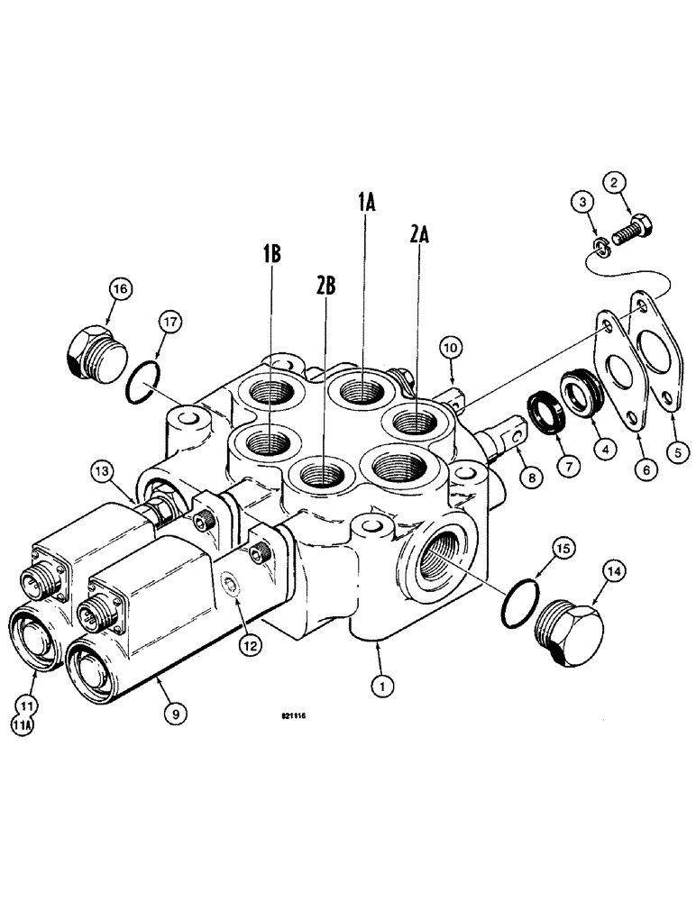 Схема запчастей Case W14 - (514) - HYDRECO TWO SPOOL VALVES (08) - HYDRAULICS