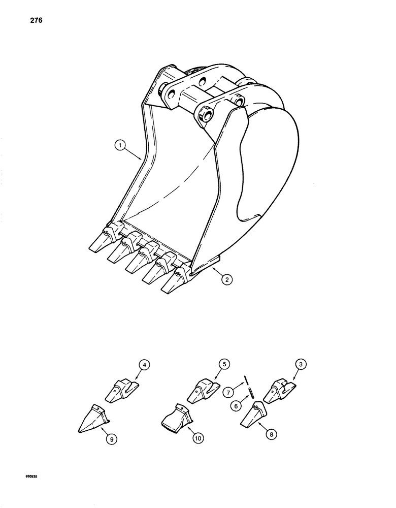 Схема запчастей Case 1280 - (276) - BACKHOE BUCKETS, GENERAL PURPOSE (05) - UPPERSTRUCTURE CHASSIS