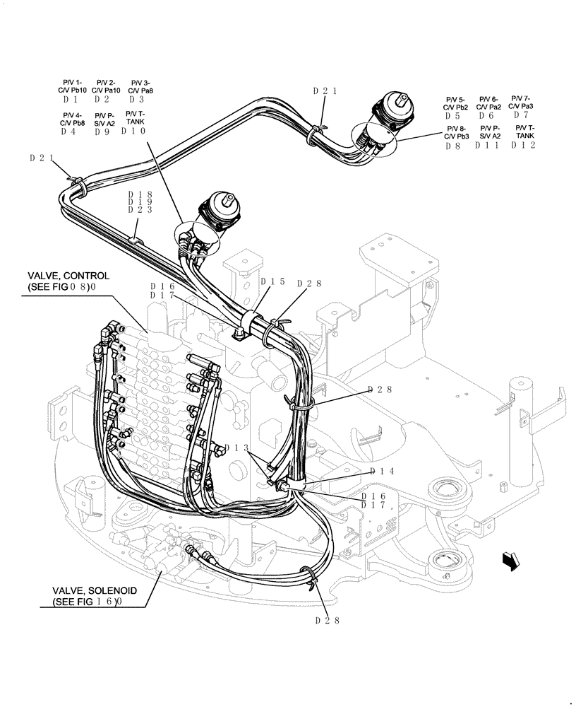 Схема запчастей Case CX22B - (140-60[3]) - CONTROL LINES (NIBBLER & BREAKER) (35) - HYDRAULIC SYSTEMS