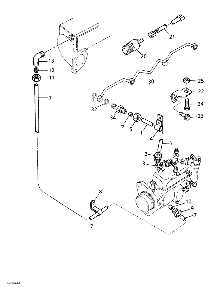 Схема запчастей Case 689G - (03-10) - BOOST PRESSURE AIR LINES (03) - FUEL SYSTEM