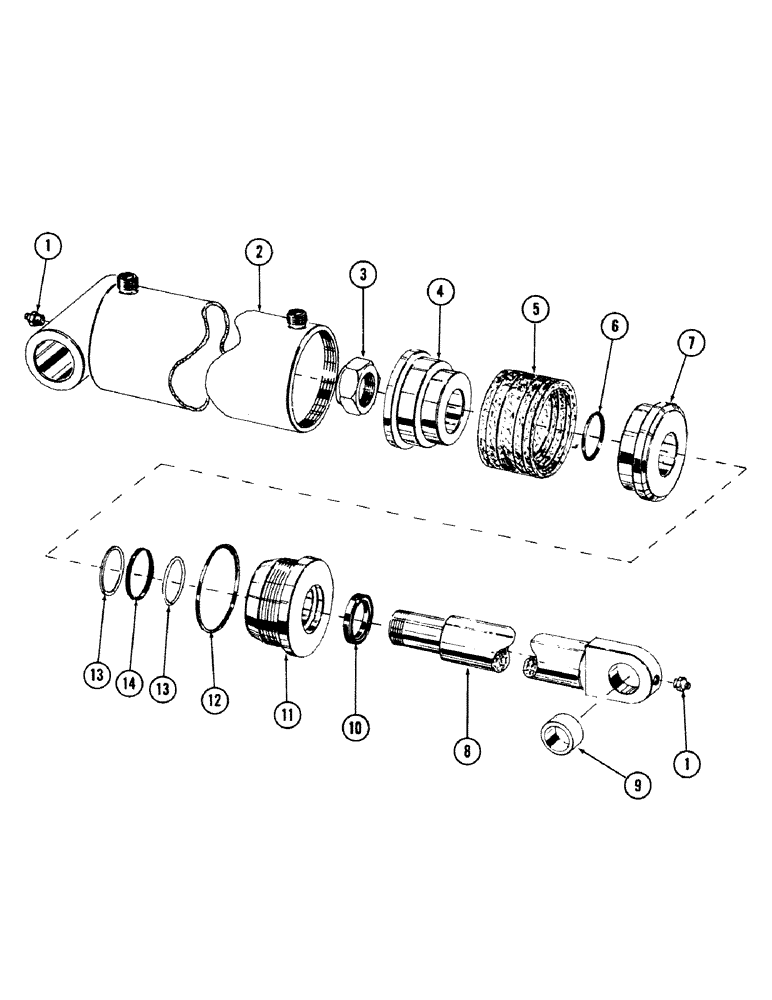 Схема запчастей Case 40 - (200) - WRIST-O-TWIST CYLINDER, (6.25" ID X 4.46" STROKE) (35) - HYDRAULIC SYSTEMS