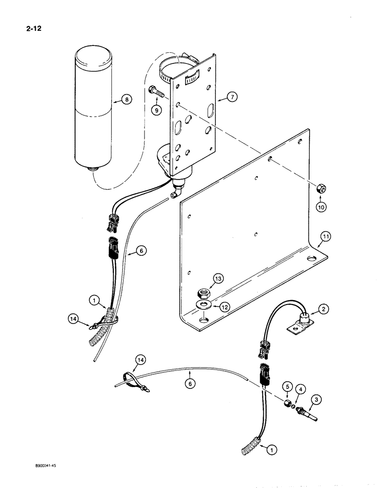 Схема запчастей Case 1085C - (2-12) - COLD WEATHER STARTING SYSTEM (02) - ENGINE