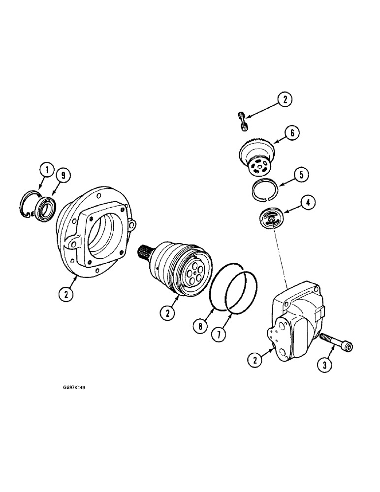 Схема запчастей Case 888 - (8C-46) - SWING HYDRAULIC MOTOR, P.I.N. 15483 AND AFTER, P.I.N. 106801 AND AFTER (08) - HYDRAULICS