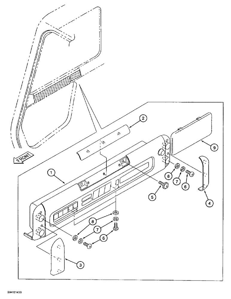 Схема запчастей Case 9020B - (4-022) - INSTRUMENT CLUSTER AND MOUNTING (04) - ELECTRICAL SYSTEMS