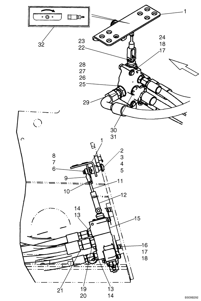 Схема запчастей Case 450 - (08-17) - SECONDARY FRONT AUXILIARY (08) - HYDRAULICS