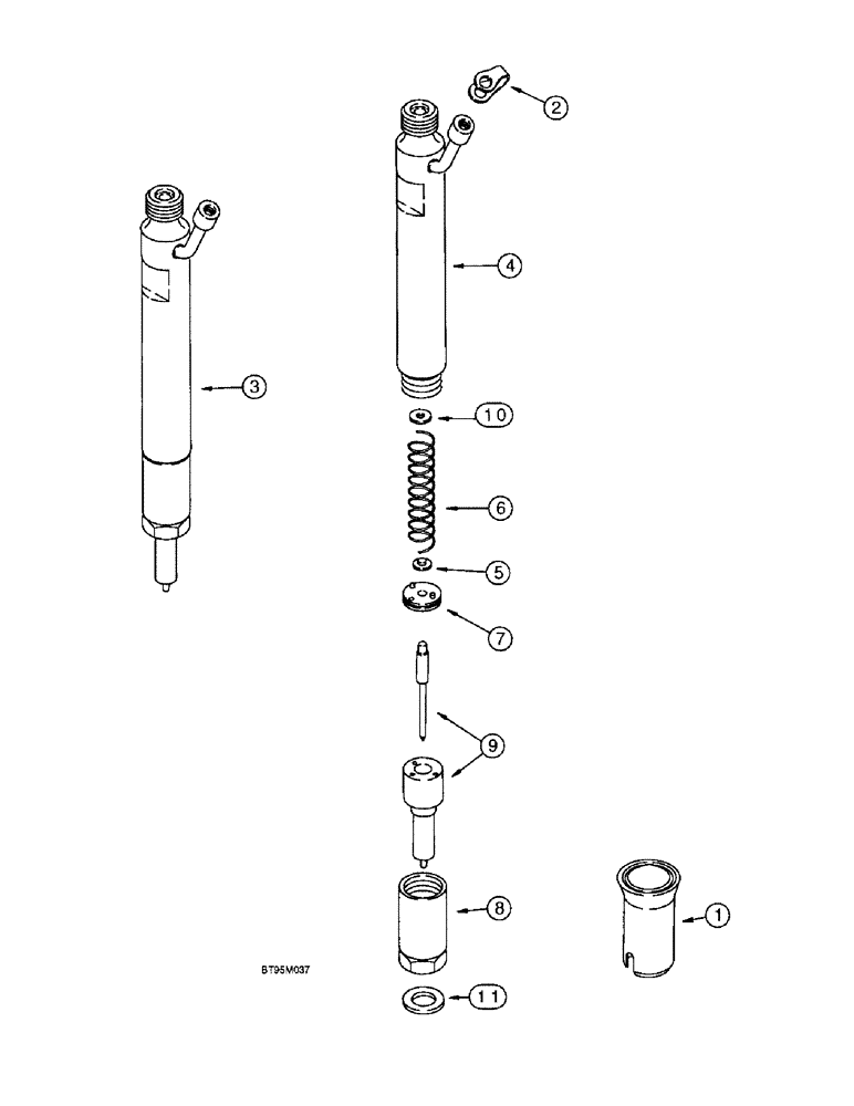 Схема запчастей Case 9040B - (3-30) - FUEL INJECTION NOZZLE, 6T-830 EMISSIONS CERTIFIED ENGINE, P.I.N. DAC04#2001 AND AFTER (03) - FUEL SYSTEM