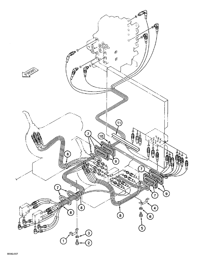 Схема запчастей Case 9060B - (8-030) - CONTROL COMPONENT MOUNTING AND HOSE SUPPORTS, CONTINUED (08) - HYDRAULICS