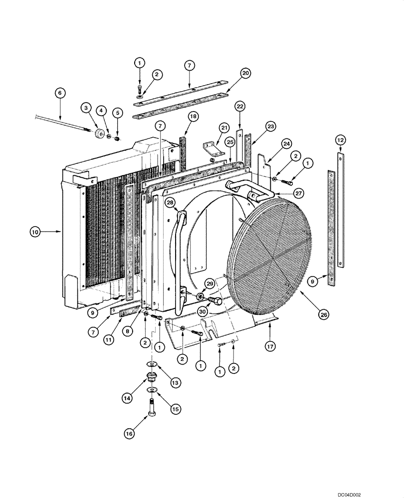 Схема запчастей Case 885 - (02.02[00]) - RADIATOR - MOUNTING (02) - ENGINE