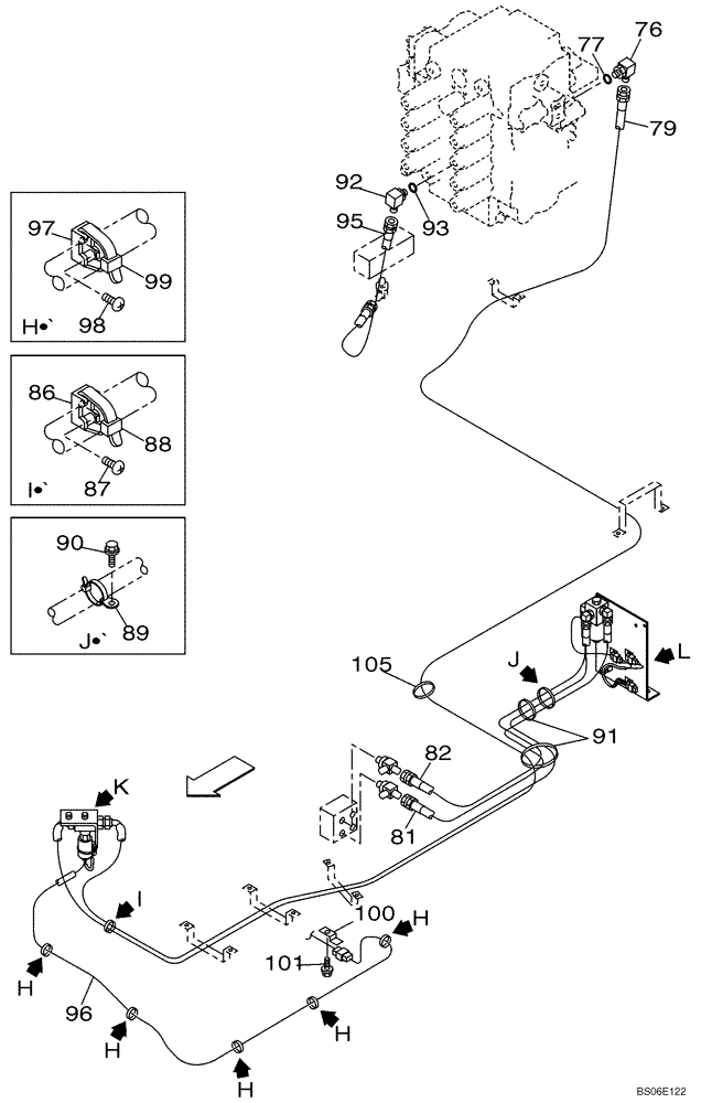 Схема запчастей Case CX800 - (08-043-00[01]) - HYDRAULIC CIRCUIT - SINGLE ACTING CIRCUIT (08) - HYDRAULICS