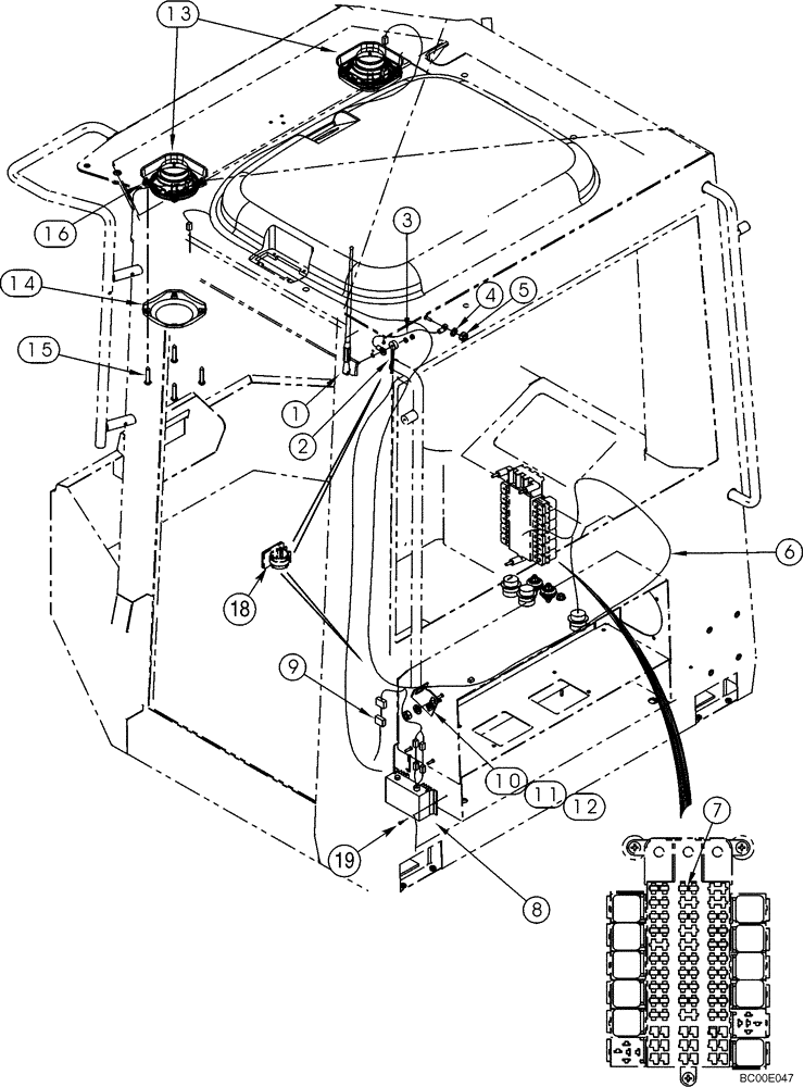 Схема запчастей Case 921C - (04-34) - RADIO - MOUNTING (04) - ELECTRICAL SYSTEMS