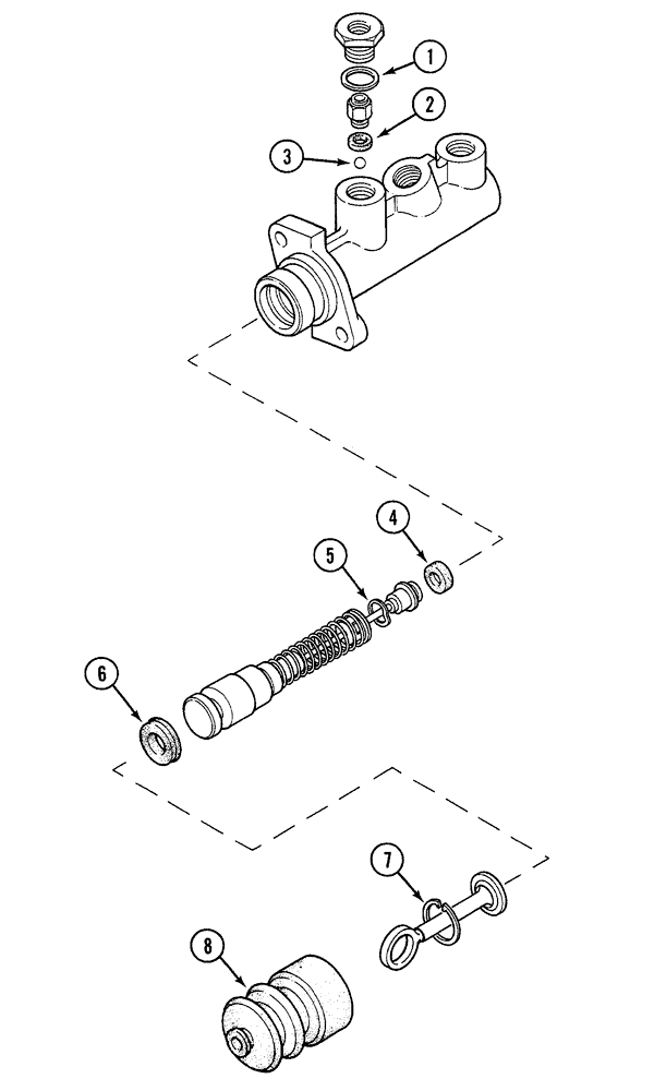 Схема запчастей Case 380B - (7-06) - BRAKE MASTER CYLINDER (07) - BRAKES