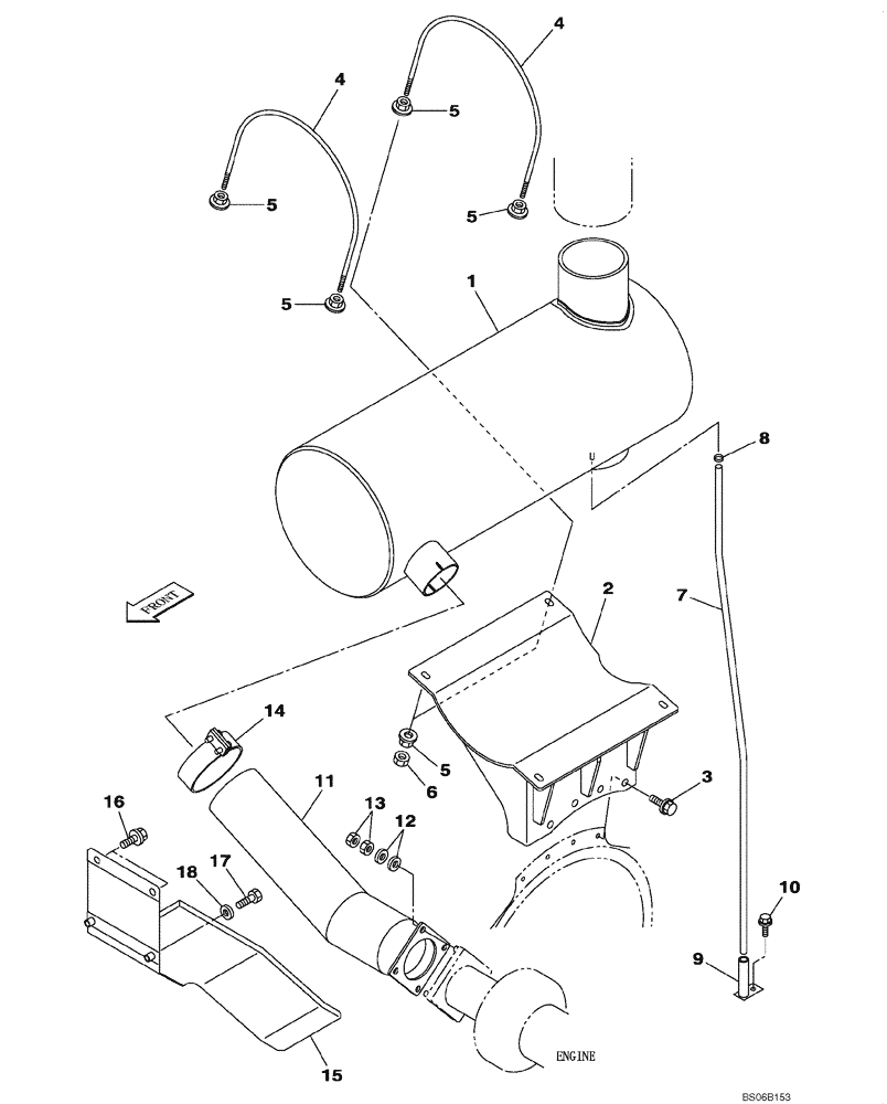 Схема запчастей Case CX700 - (02-003-00[01]) - EXHAUST (02) - ENGINE