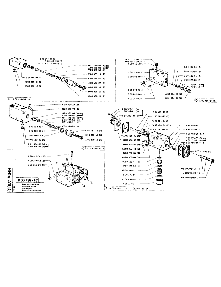 Схема запчастей Case TC45 - (068) - SELECTOR BLOCK 