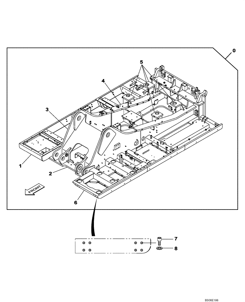 Схема запчастей Case CX800 - (09-002-00[01]) - UPPERSTRUCTURE CHASSIS (09) - CHASSIS