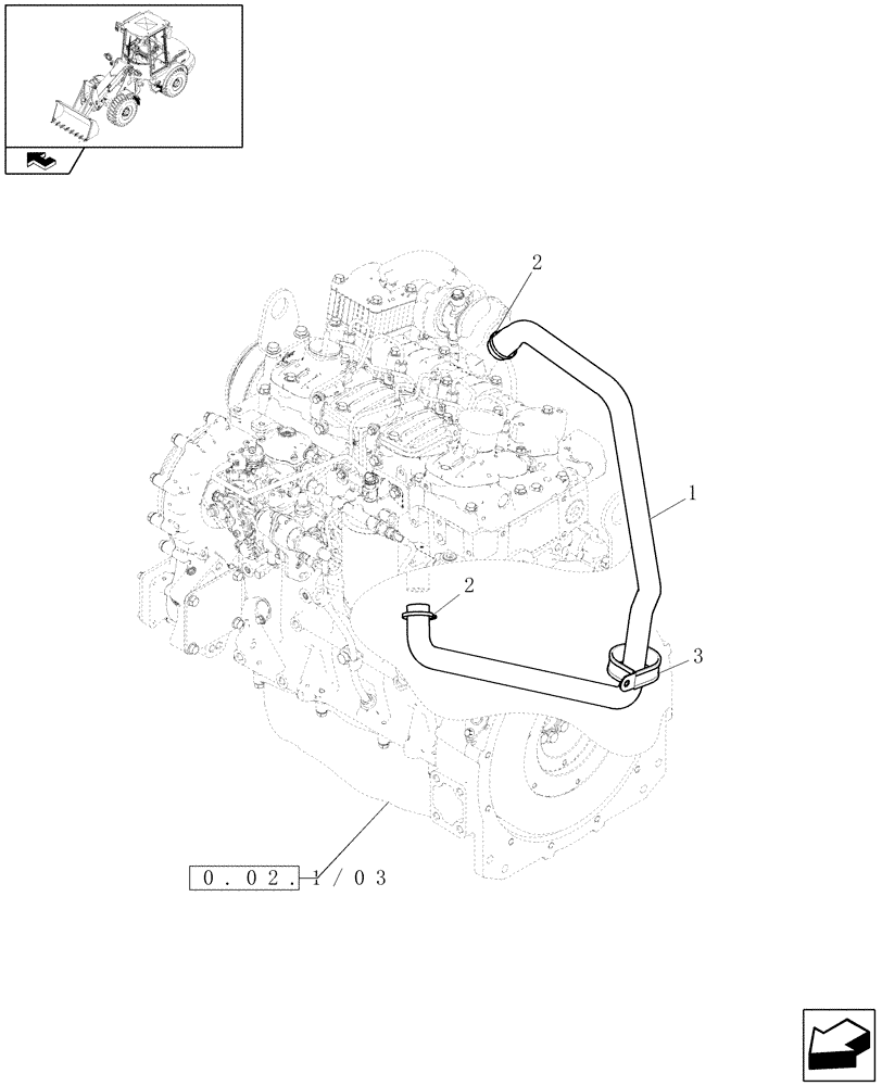 Схема запчастей Case 321E - (715[11]) - TUBE - EGR (01) - ENGINE