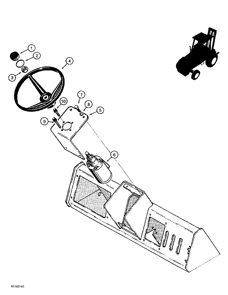 Схема запчастей Case 586E - (5-02) - STEERING WHEEL AND COLUMN (05) - STEERING