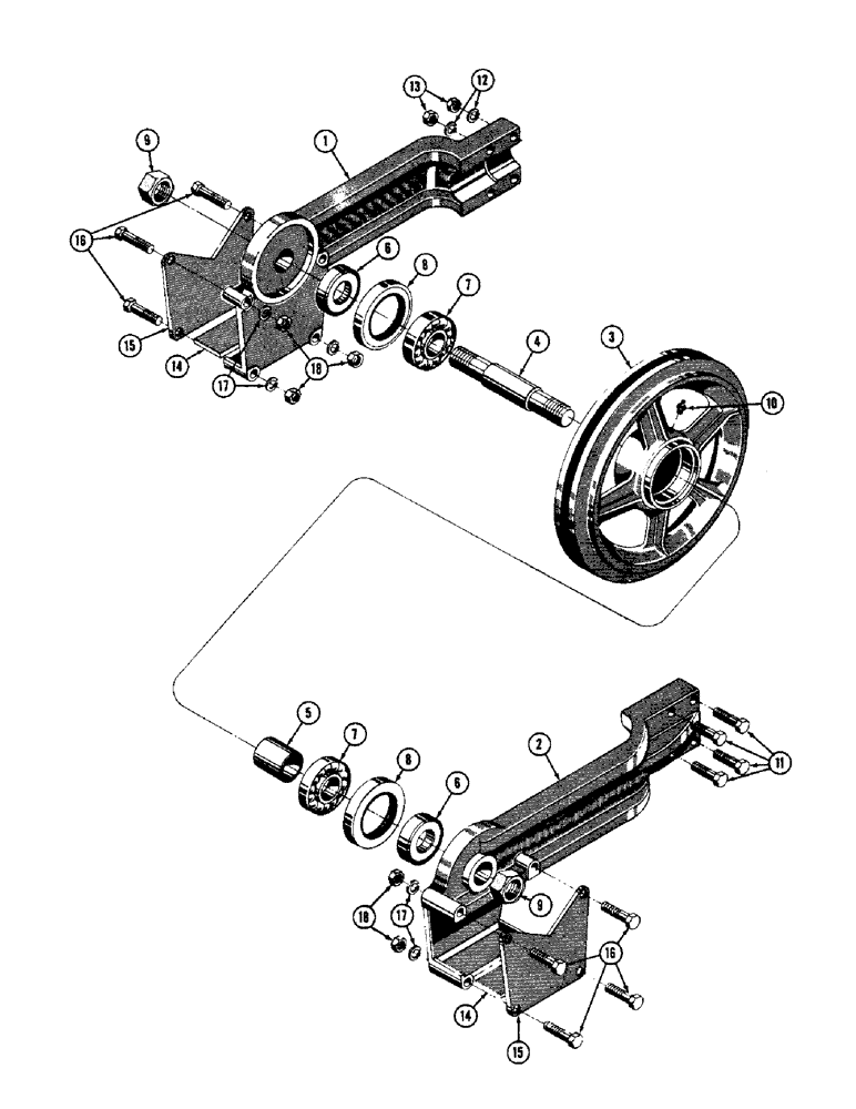 Схема запчастей Case 600 - (112) - TRACK INSTALLATION, FRONT IDLER GROUP (04) - UNDERCARRIAGE