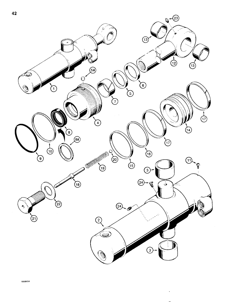 Схема запчастей Case 35WL - (42) - G103773 SWING CYLINDER 