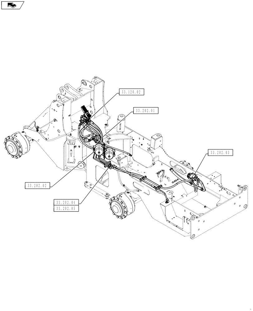 Схема запчастей Case 621F - (00.000.33) - PICTORIAL INDEX - BRAKE LINE (00) - GENERAL & PICTORIAL INDEX