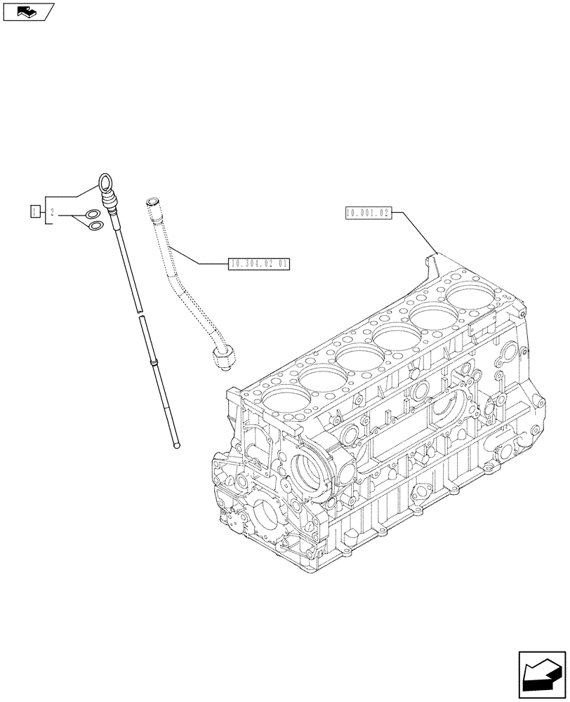 Схема запчастей Case F3AE0684K E910 - (10.304.02 02) - OIL DIPSTICK - MY11 8120 (10) - ENGINE