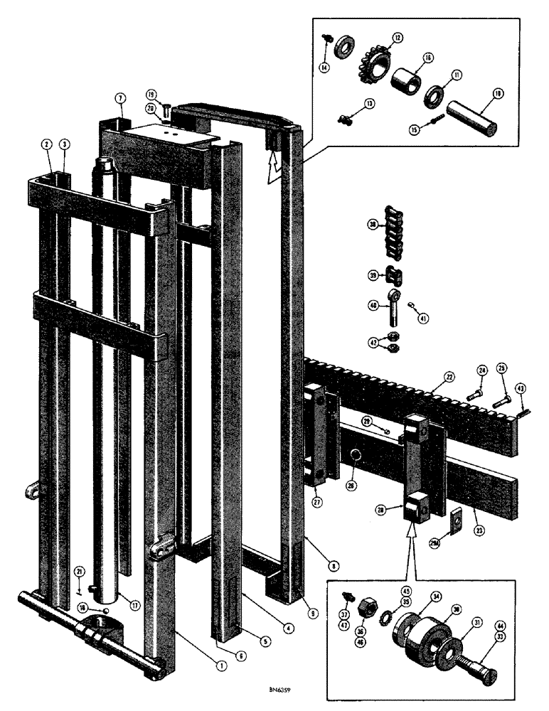 Схема запчастей Case 440 - (22) - MAST, 21 FOOT 6 INCH 