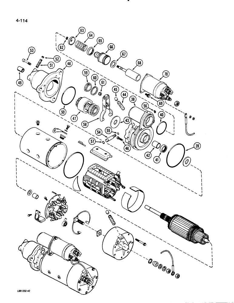 Схема запчастей Case 1455B - (4-114) - L118276 STARTER ASSEMBLY, DELCO-REMY (04) - ELECTRICAL SYSTEMS