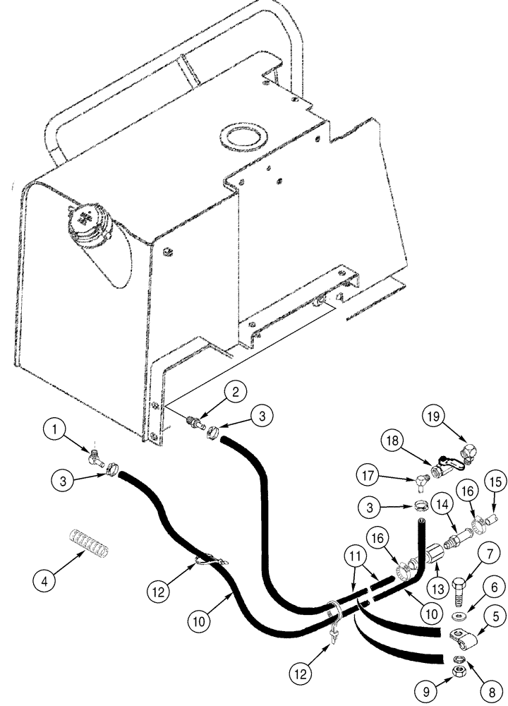 Схема запчастей Case 550H - (3-07) - FUEL LINES, MODELS WITHOUT TURBOCHARGER (03) - FUEL SYSTEM