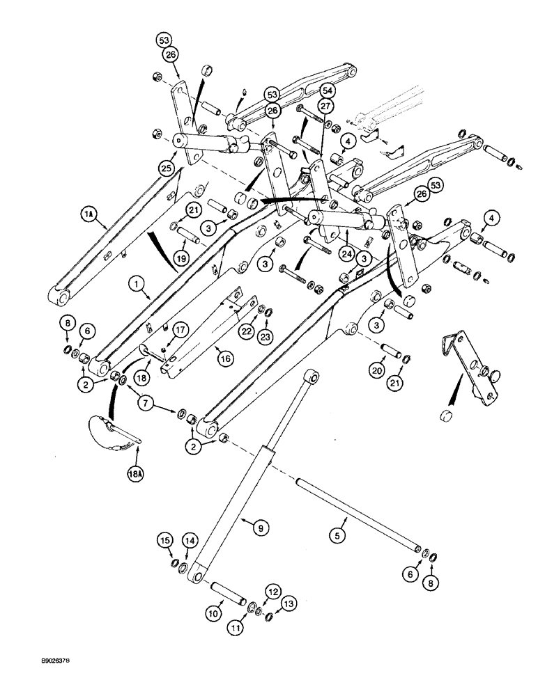 Схема запчастей Case 590 - (9-012) - LOADER FRAME AND MOUNTING PARTS (09) - CHASSIS/ATTACHMENTS