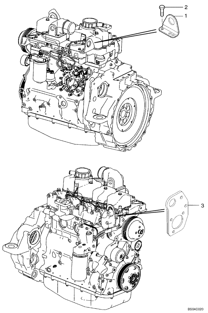 Схема запчастей Case 445CT - (02-37) - ENGINE - LIFT HOOK (02) - ENGINE