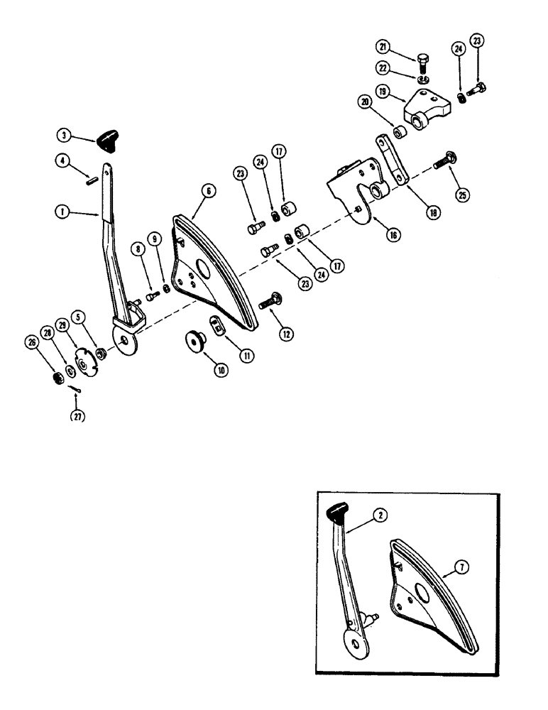 Схема запчастей Case 480CK - (129A) - SENSING LINKAGE CONTROLS 