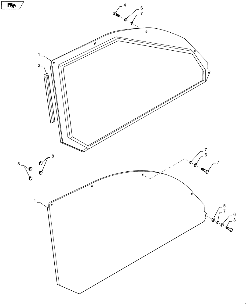 Схема запчастей Case SV211 - (90.116.AC[01]) - FENDER COMPONENTS (90) - PLATFORM, CAB, BODYWORK AND DECALS