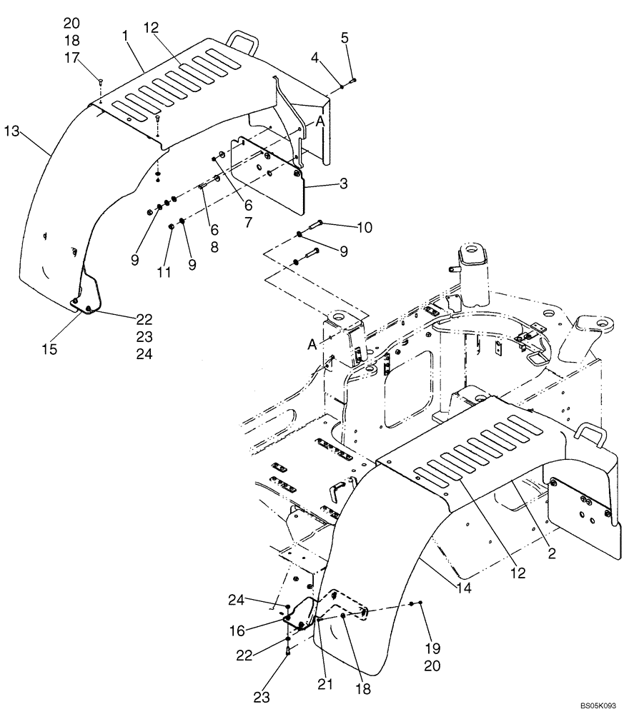 Схема запчастей Case 721E - (09-33) - FENDERS, REAR - WIDE (09) - CHASSIS