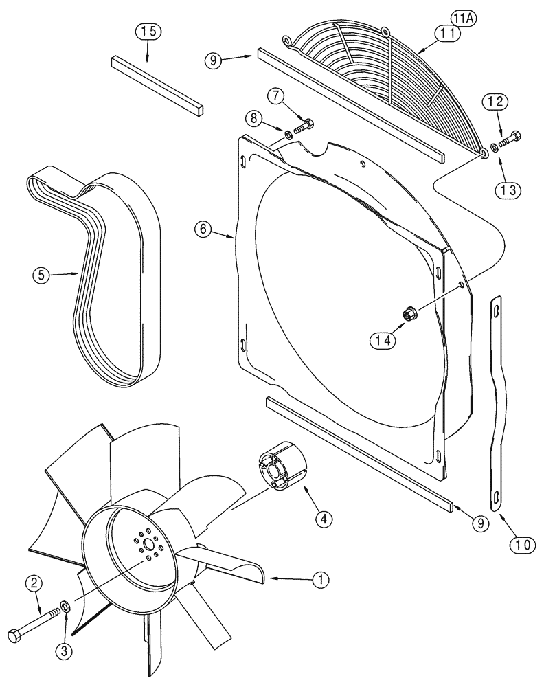 Схема запчастей Case 75XT - (02-02) - FAN - FAN BELT (02) - ENGINE