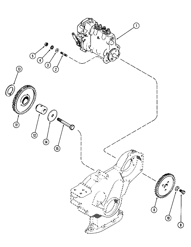 Схема запчастей Case 780 - (080) - INJECTION PUMP DRIVE, (336BD) AND (336BDT) DIESEL ENGINES (03) - FUEL SYSTEM