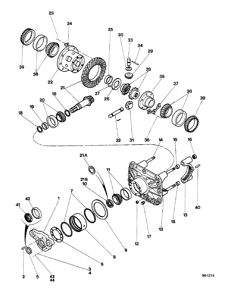 Схема запчастей Case 580G - (186) - FRONT DRIVE AXLE - DIFFERENTIAL (06) - POWER TRAIN