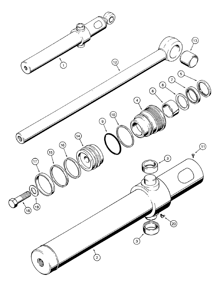 Схема запчастей Case 580SK - (8-354) - LOADER BUCKET CYLINDERS (08) - HYDRAULICS