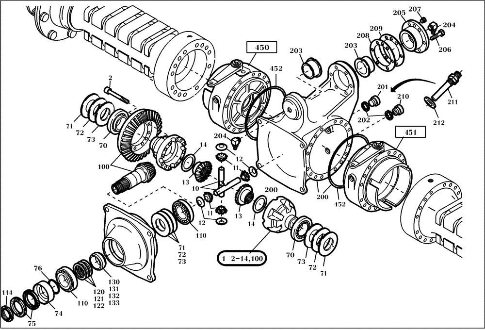 Схема запчастей Case 221D - (02.215[001]) - CAMSHAFT DRIVE FAST GEAR (OPTION) (S/N 581101-UP) (23) - FOUR WHEEL DRIVE SYSTEM